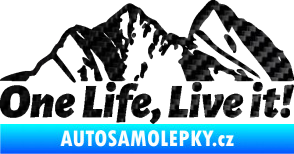 Samolepka Krajina hory 029 levá 3D karbon černý