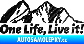 Samolepka Krajina hory 029 pravá 3D karbon černý