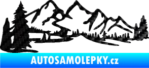 Samolepka Krajina hory 038 levá 3D karbon černý