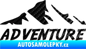 Samolepka Krajina hory 040 turistika, nápis Adventure 3D karbon černý