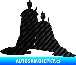 Samolepka Král a královna  3D karbon černý
