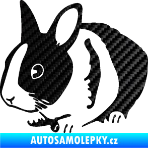 Samolepka Králík 002 levá zakrslý králíček 3D karbon černý