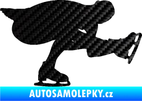 Samolepka Krasobruslení 007 pravá krasobruslařka 3D karbon černý