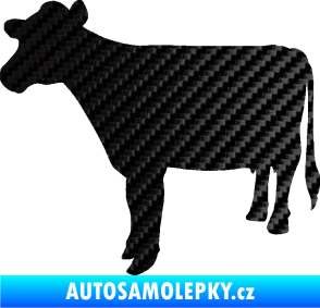 Samolepka Kráva 001 levá 3D karbon černý