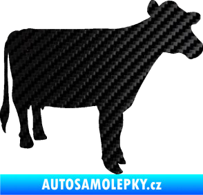 Samolepka Kráva 001 pravá 3D karbon černý