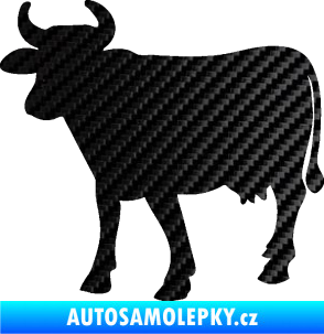 Samolepka Kráva 002 levá 3D karbon černý
