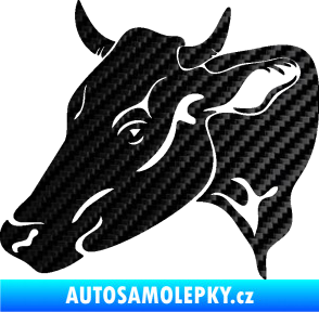 Samolepka Kráva 003 levá 3D karbon černý