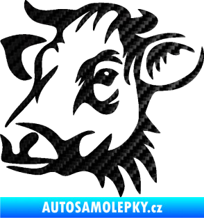 Samolepka Kráva 004 levá 3D karbon černý