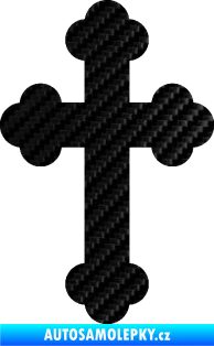 Samolepka Křesťanský kříž 001 3D karbon černý