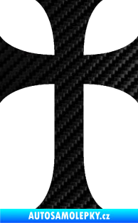 Samolepka Křesťanský kříž 002 3D karbon černý
