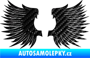 Samolepka Křídla 004 3D karbon černý