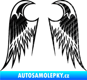 Samolepka Křídla 006 3D karbon černý