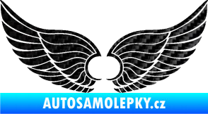 Samolepka Křídla 007 3D karbon černý