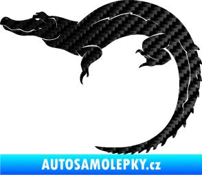 Samolepka Krokodýl 001 levá 3D karbon černý