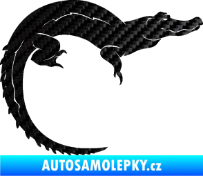 Samolepka Krokodýl 001 pravá 3D karbon černý