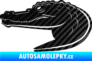 Samolepka Krokodýl 004 levá 3D karbon černý