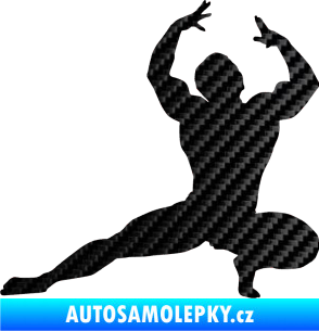 Samolepka Kulturista 009 levá 3D karbon černý