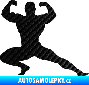 Samolepka Kulturista 015 pravá 3D karbon černý