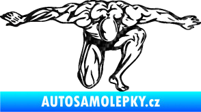 Samolepka Kulturista 016 pravá 3D karbon černý
