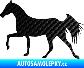 Samolepka Kůň 001 levá 3D karbon černý