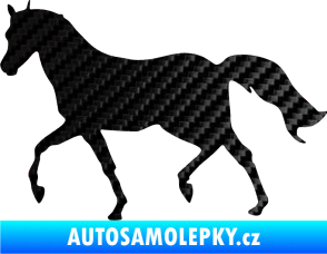 Samolepka Kůň 003 levá 3D karbon černý