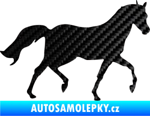 Samolepka Kůň 003 pravá 3D karbon černý
