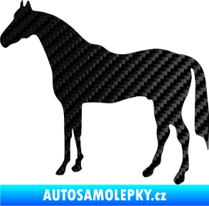 Samolepka Kůň 004 levá 3D karbon černý