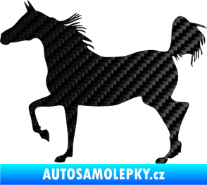 Samolepka Kůň 009 levá 3D karbon černý