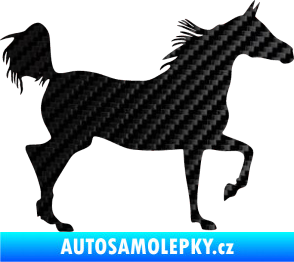 Samolepka Kůň 009 pravá 3D karbon černý