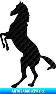 Samolepka Kůň 013 levá na zadních 3D karbon černý