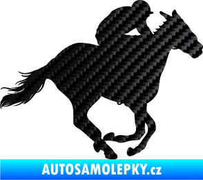 Samolepka Kůň 035 pravá 3D karbon černý