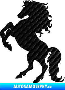 Samolepka Kůň 038 levá 3D karbon černý
