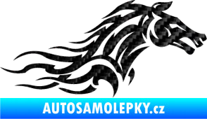 Samolepka Kůň 078 pravá 3D karbon černý