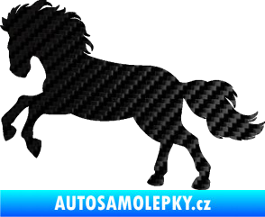 Samolepka Kůň 098 levá běh 3D karbon černý