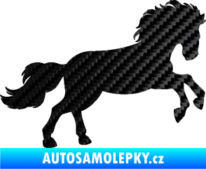 Samolepka Kůň 098 pravá běh 3D karbon černý