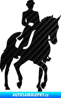 Samolepka Kůň drezura pravá 3D karbon černý