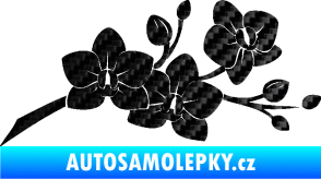 Samolepka Květina dekor 008 pravá orchidej 3D karbon černý