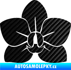 Samolepka Květina dekor 023 orchidej květ 3D karbon černý