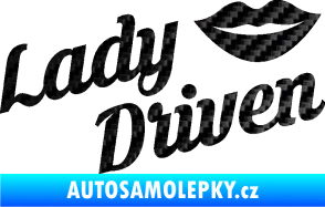 Samolepka Lady driven 002 nápis 3D karbon černý