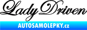 Samolepka Lady driven 003 nápis v řádce 3D karbon černý