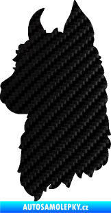 Samolepka Lama 006 levá silueta 3D karbon černý