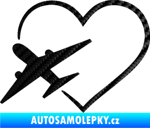 Samolepka Láska k létání 001 levá 3D karbon černý