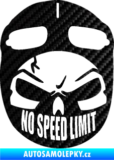 Samolepka Lebka 043 motorkář 3D karbon černý