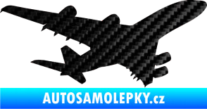 Samolepka Letadlo 002 pravá 3D karbon černý
