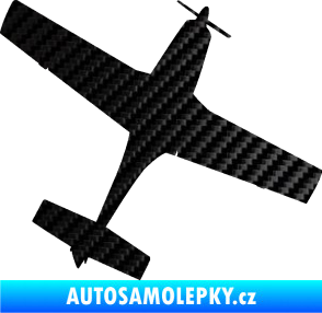 Samolepka Letadlo 003 pravá 3D karbon černý