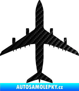 Samolepka Letadlo 005 3D karbon černý