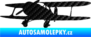 Samolepka Letadlo 006 levá 3D karbon černý