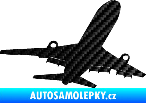 Samolepka Letadlo 007 pravá 3D karbon černý