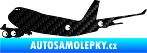 Samolepka Letadlo 012 levá 3D karbon černý