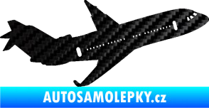 Samolepka Letadlo 013 pravá 3D karbon černý